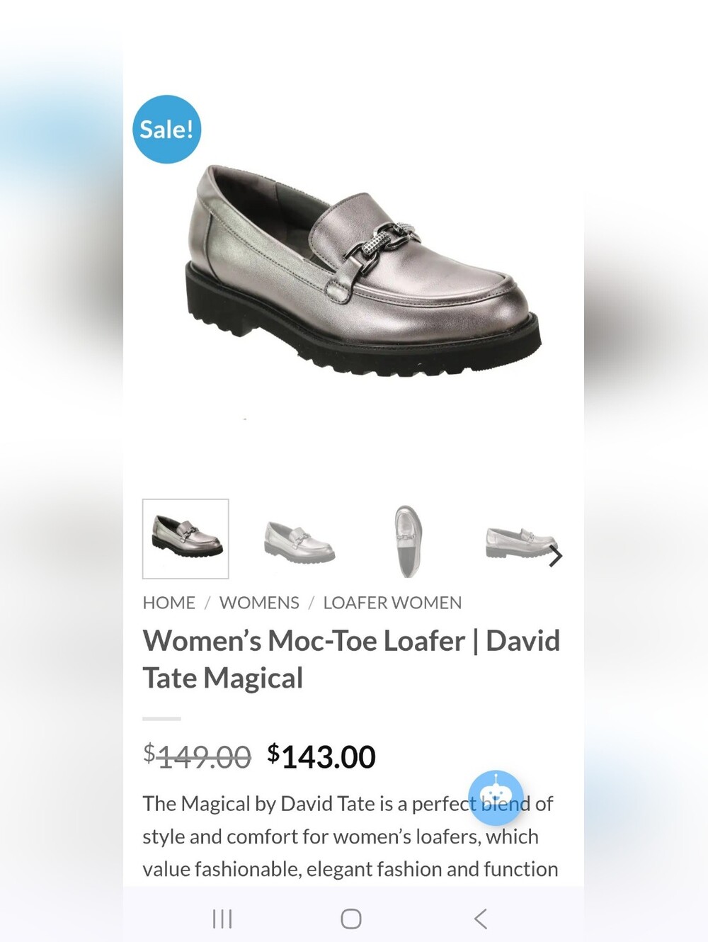 david tate pewter leather shoes, womens size 8W